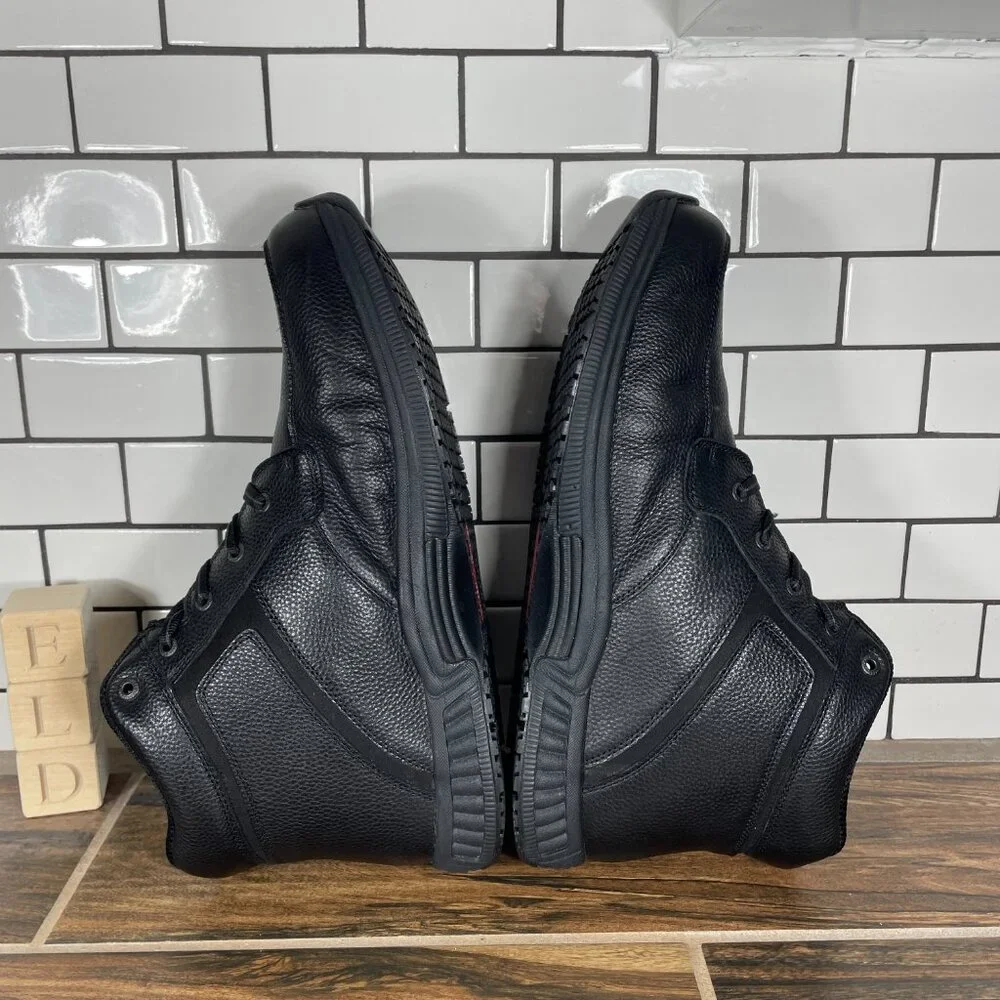Orthofeet Highline Mens Size 14 Wide 2E Shoes Black Leather Padded Lace Up Boots